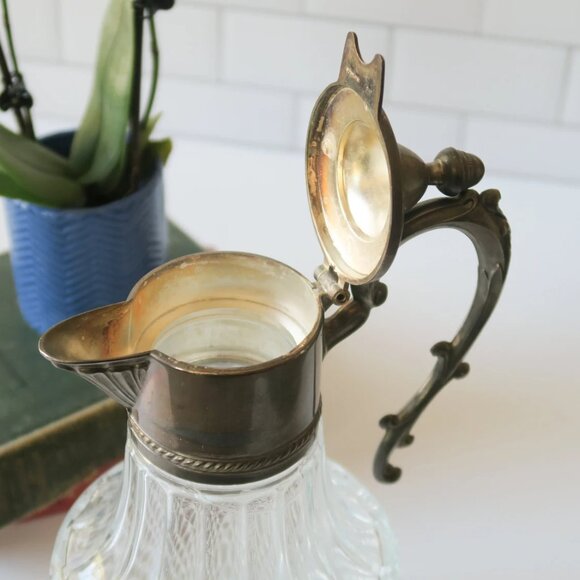 Vintage Glass and Silver Plated Pitcher/Carafe - Picture 4 of 4